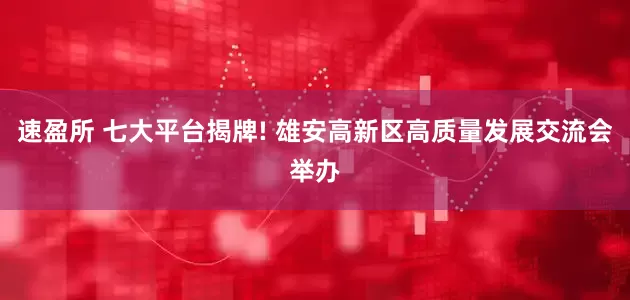 速盈所 七大平台揭牌! 雄安高新区高质量发展交流会举办
